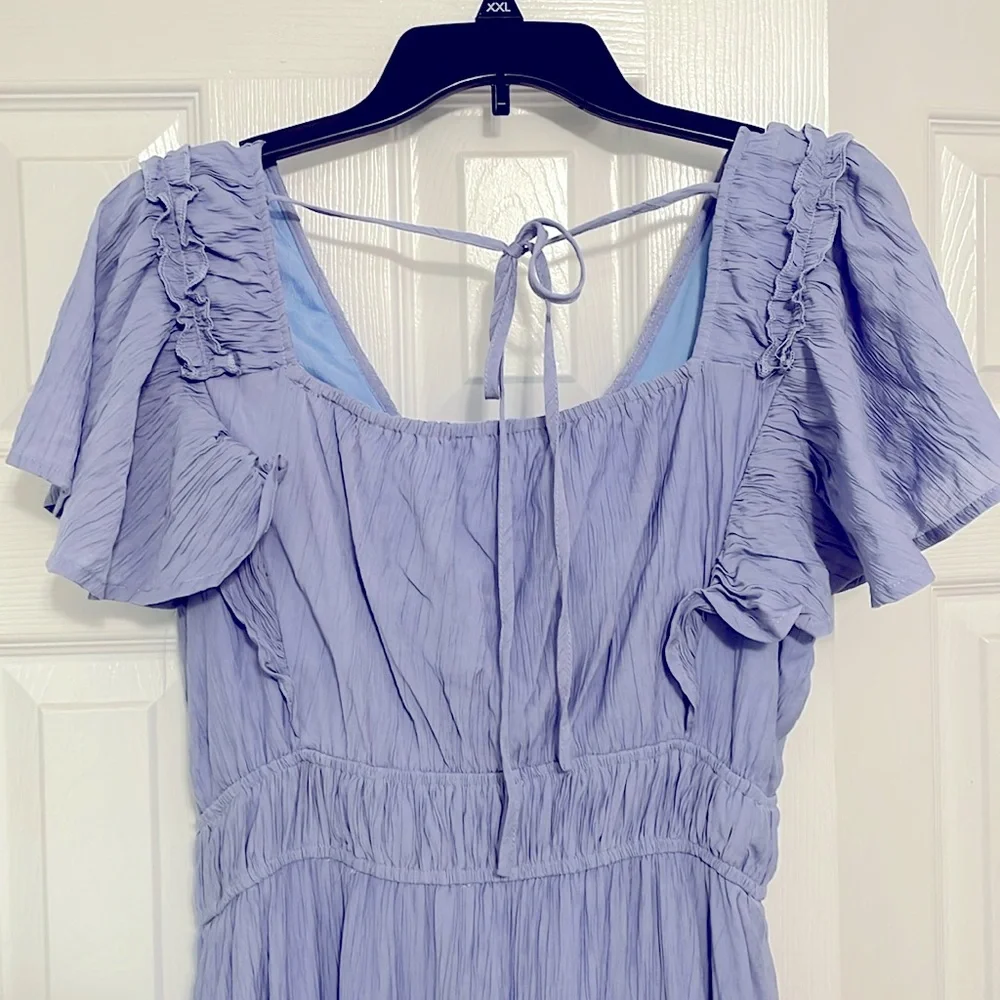BLUE RUFFLE DRESS - Picture 3 of 4